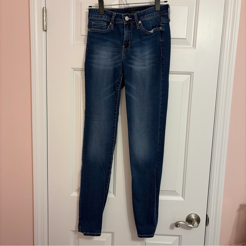 Calvin Klein Jeans Ultimate Skinny Stretch Mid Rise Blue Denim Womens Size 4